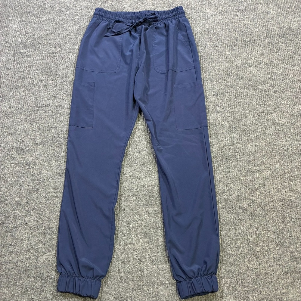 Elite Med Performance Womens Scrub Pants Size M Blue Cargo Pockets‎ Pull On